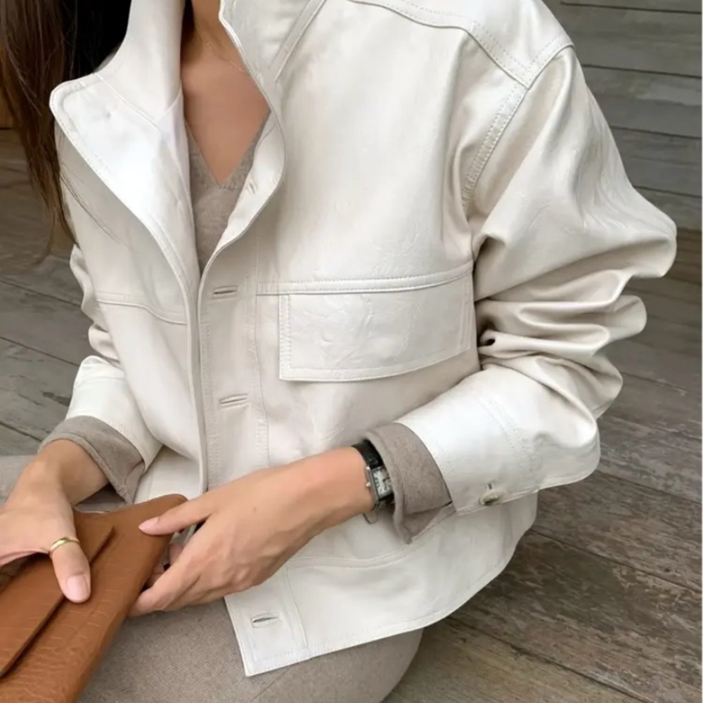 Women's Cream Jacket - Picture 8 of 9